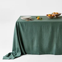 Marin Pine Green Oversized EUROPEAN FLAX ™-Certified Linen Tablecloth
