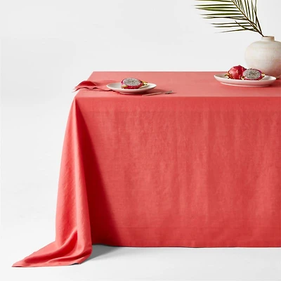 Marin Sienna Pink Oversized European Flax ®-Certified Linen Tablecloth