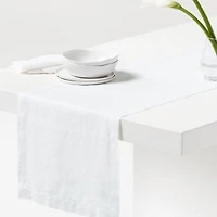 Marin 120" White EUROPEAN FLAX ™-Certified Linen Table Runner