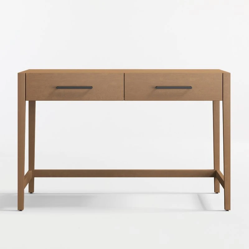 Ever Simple Modular Natural Brown Wood Wide 2-Drawer Kids Desk