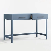 Ever Simple Modular Slate Blue Wood Wide 2-Drawer Kids Desk