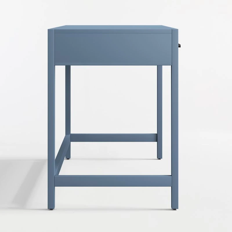 Ever Simple Modular Slate Blue Wood Wide 2-Drawer Kids Desk