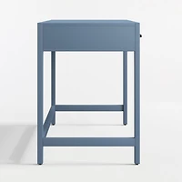Ever Simple Modular Slate Blue Wood Wide 2-Drawer Kids Desk