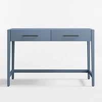 Ever Simple Modular Slate Blue Wood Wide 2-Drawer Kids Desk