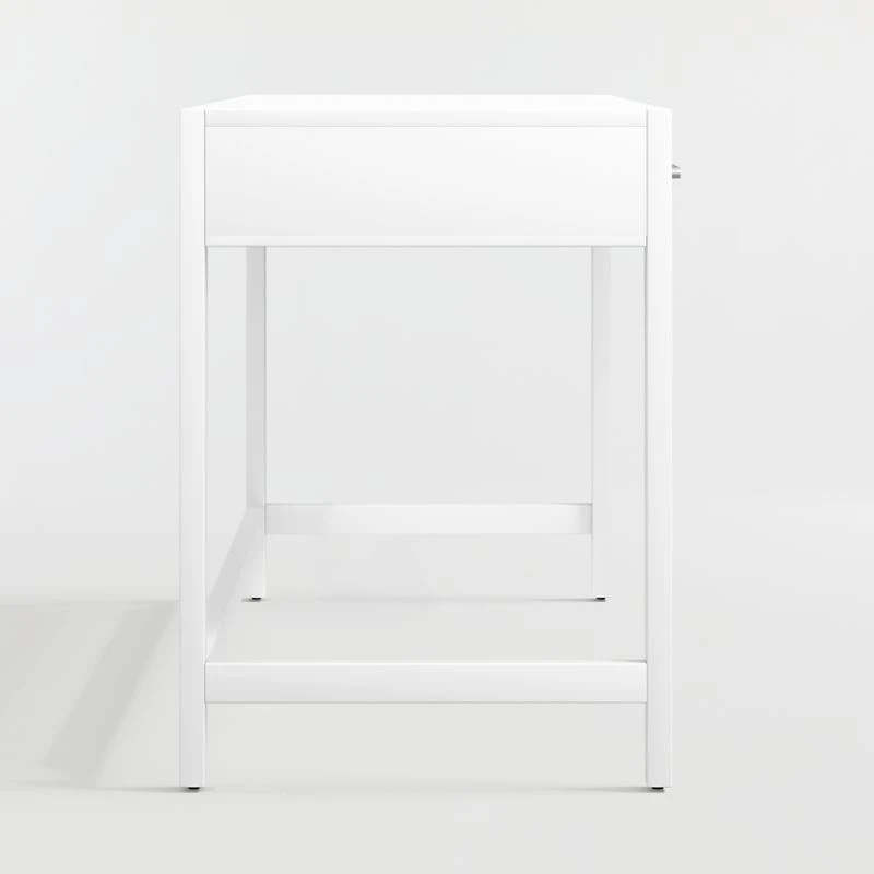 Ever Simple Modular White Wood Wide 2-Drawer Kids Desk