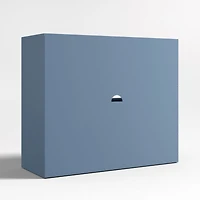 Ever Simple Modular Slate Blue Wood Kids Bookcase with Drawer
