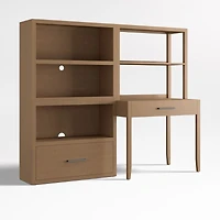 Ever Simple Modular Natural Brown Wood Kids Workspace Suite