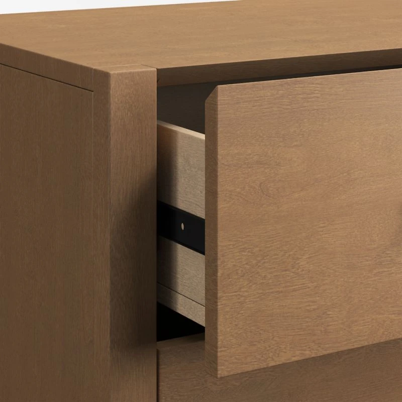 Ever Simple Flax Brown Wood 6-Drawer Kids Dresser