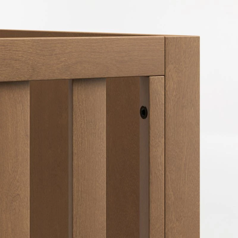 Ever Simple Flax Brown Wood Convertible Baby Crib