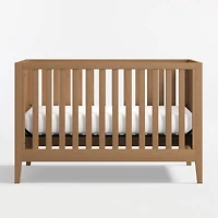 Ever Simple Flax Brown Wood Convertible Baby Crib