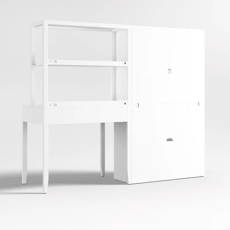 Ever Simple Modular White Wood Kids Workspace Suite