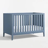 Ever Simple Slate Blue Wood Convertible Baby Crib