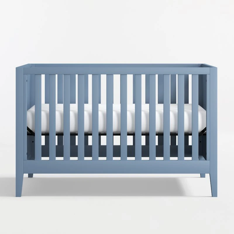Ever Simple Slate Blue Wood Convertible Baby Crib