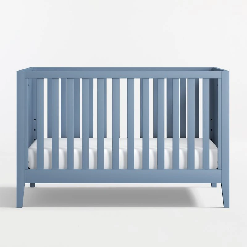 Ever Simple Slate Blue Wood Convertible Baby Crib