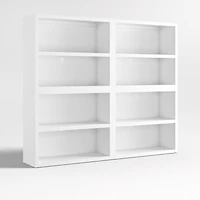 Ever Simple Set of 2 Modular White Wood Kids Open Bookcases