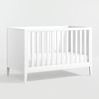Ever Simple White Wood Convertible Baby Crib with Toddler Bed Rail