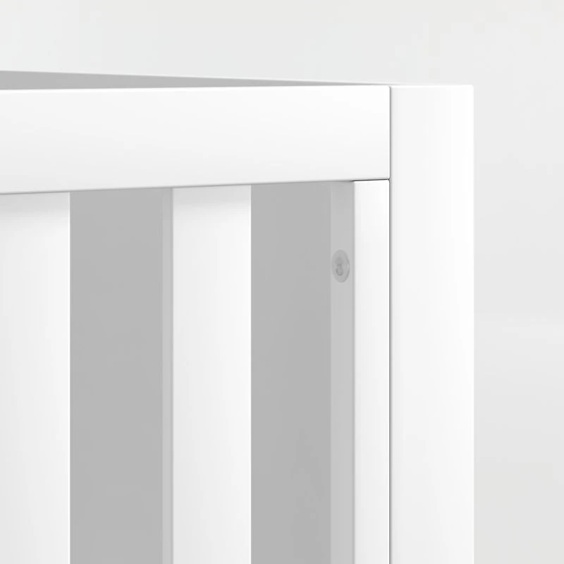 Ever Simple White Wood Convertible Baby Crib with Toddler Bed Rail
