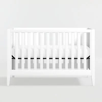 Ever Simple White Wood Convertible Baby Crib with Toddler Bed Rail