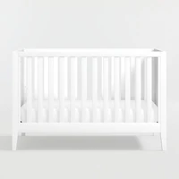 Ever Simple White Wood Convertible Baby Crib with Toddler Bed Rail
