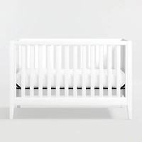 Ever Simple White Wood Convertible Baby Crib with Toddler Bed Rail