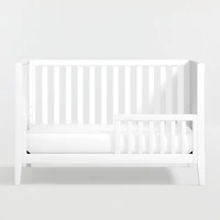 Ever Simple White Wood Convertible Baby Crib with Toddler Bed Rail