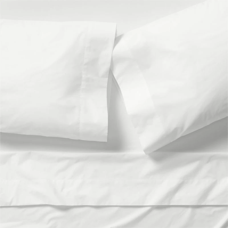 Everyday Organic Cotton Percale White Twin/Twin XL Bed Sheet Set
