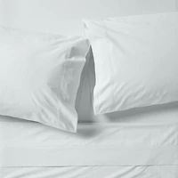 Everyday Snuggle Brushed Organic Cotton Percale Soft Blue Kids Twin Sheet Set