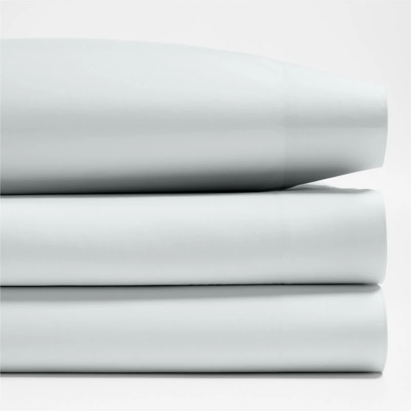 Everyday Snuggle Brushed Organic Cotton Percale Soft Blue Kids Twin Sheet Set