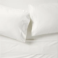 Everyday Snuggle Brushed Organic Cotton  Percale Pampas Ivory Kids Full Sheet Set