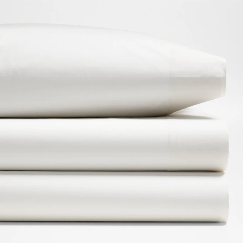 Everyday Snuggle Brushed Organic Cotton  Percale Pampas Ivory Kids Full Sheet Set