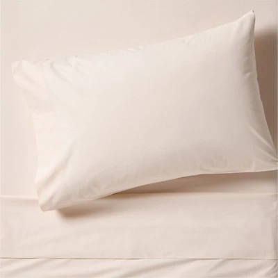 Everyday Snuggle Brushed Organic Cotton Percale Pink Tint Kids Twin Sheet Set