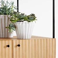 Warren Medium White Ridge Ceramic Indoor/Outdoor Planter