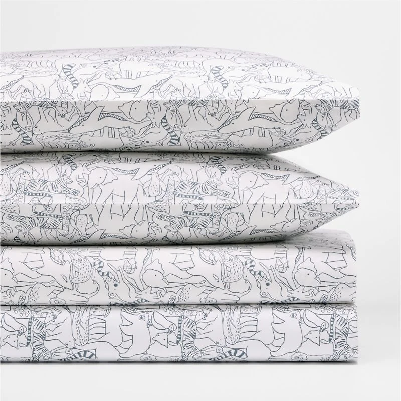 Explorer Animals Organic Cotton Kids Queen Sheet Set