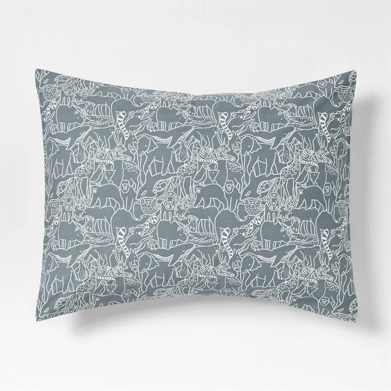 Explorer Animals Organic Cotton Kids Pillow Sham
