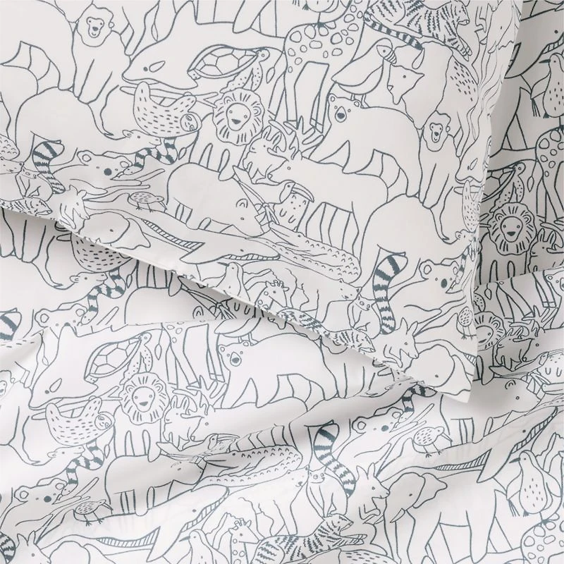 Explorer Animals Organic Cotton Kids Queen Sheet Set