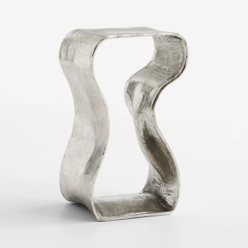 Expressionist Nickel Cast Aluminum 12" Drink Table
