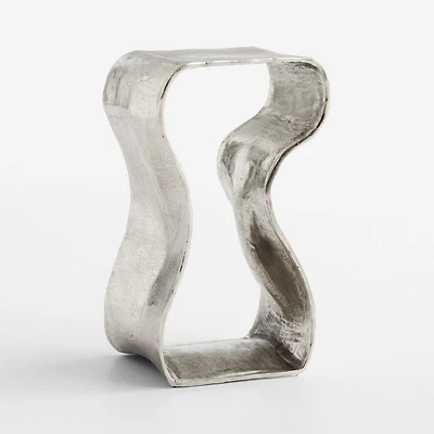 Expressionist Nickel Cast Aluminum 12" Drink Table