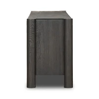 Ezri 82" Carved Oak Wood Storage Media Console