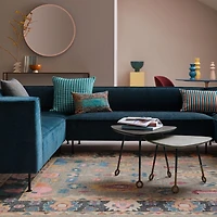 Stiles Faux Shagreen Triangle Nesting Table