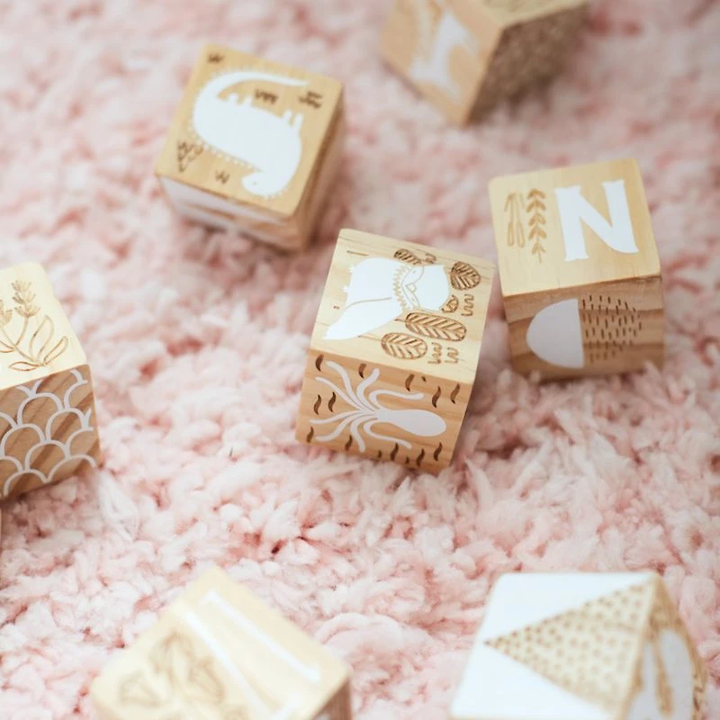 Etched Wooden Baby Blocks