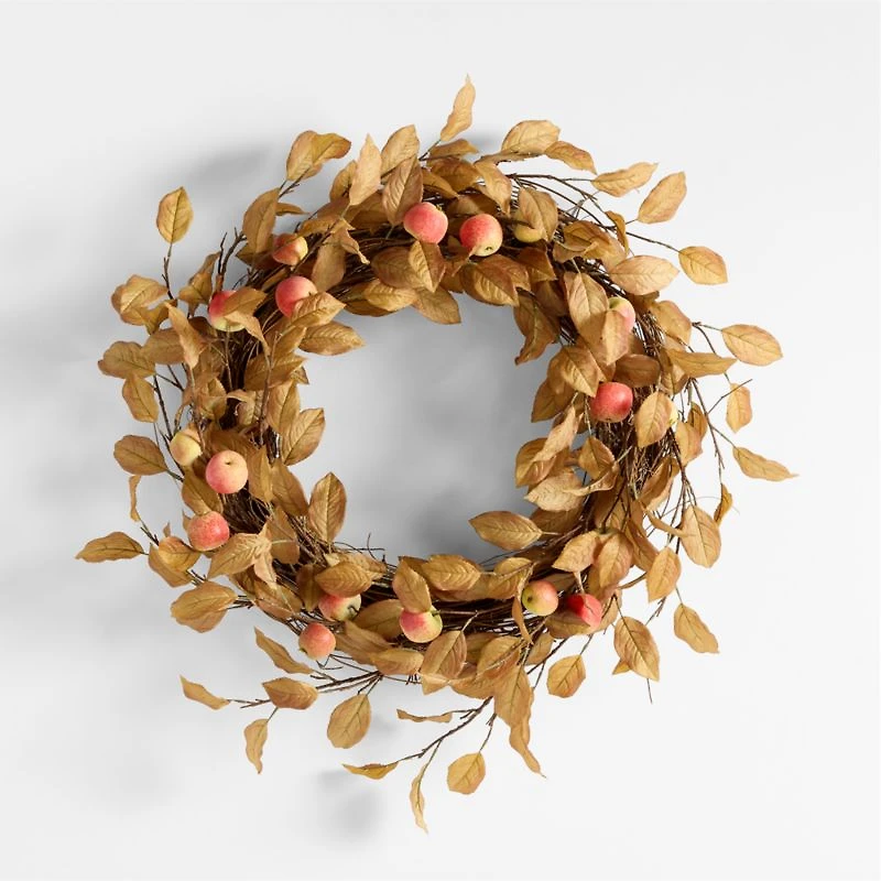 Faux Apple Wreath 28"