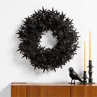 Faux Black Maple Wreath 28"