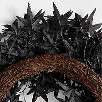 Faux Black Maple Wreath 28"