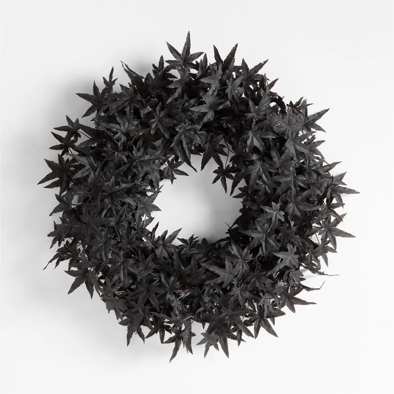 Faux Black Maple Wreath 28"