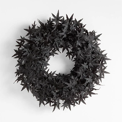 Faux Black Maple Wreath 28"