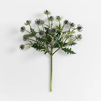 Faux Blue Sea Holly Stem 27"
