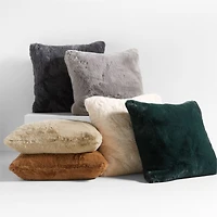 Brulee Brown Faux Fur 23"x23" Throw Pillow Cover