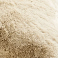 Ginger Beige Faux Fur 23x23 Throw Pillow Cover