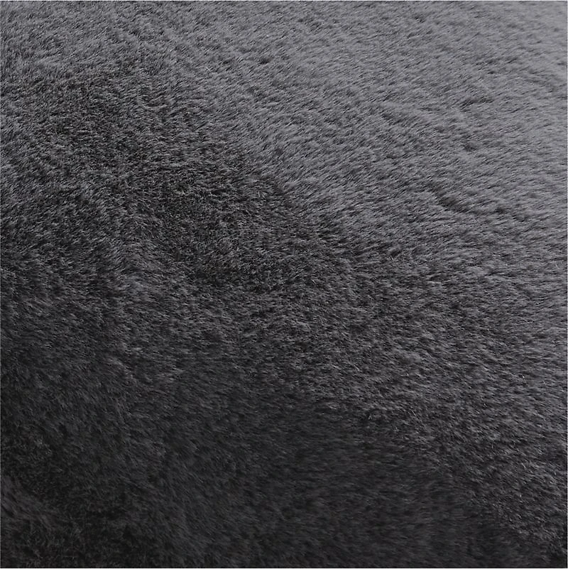 Storm Grey Faux Fur 23"x23" Throw Pillow Cover