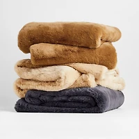 Storm Grey Faux Fur 70"x55" Throw Blanket